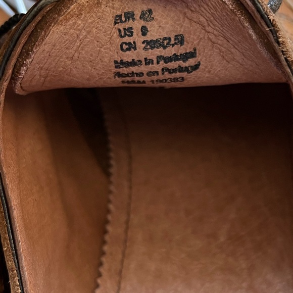 NWT H&M Real Leather Men’s Dress Shoes Size 42 EU Men’s 9 Cognac Brown Lace Up - Picture 7 of 8